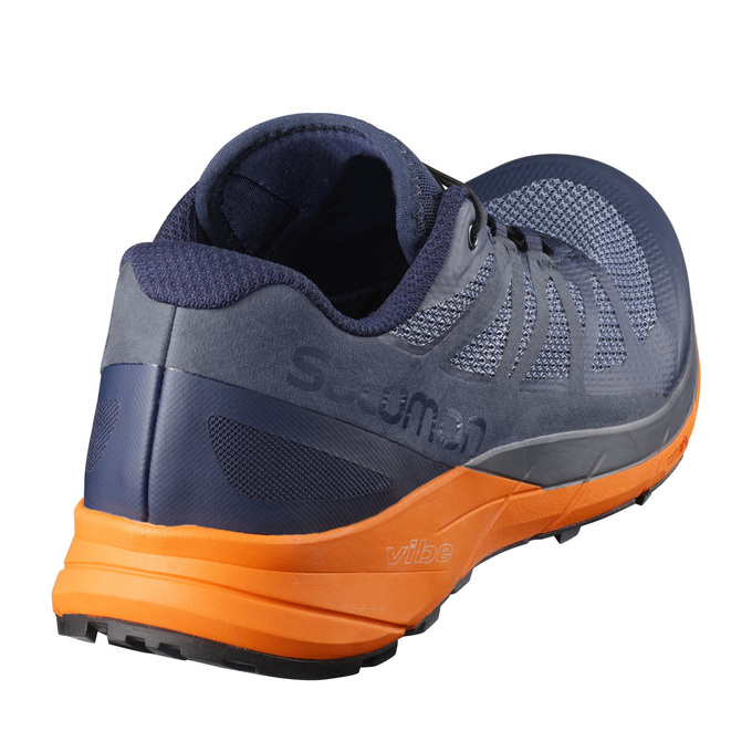 Men's Salomon SENSE RIDE Trail Running Shoes Navy / Orange | UFYAXC-165