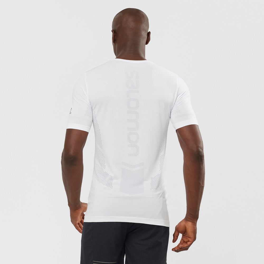 Men's Salomon SENSE SEAMLESS M Short Sleeve T Shirts White | CHENAP-097