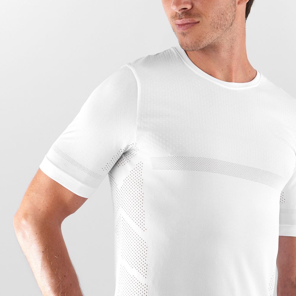 Men's Salomon SENSE SEAMLESS M Short Sleeve T Shirts White | CHENAP-097