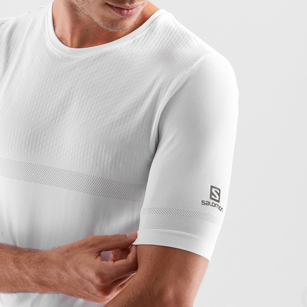 Men's Salomon SENSE SEAMLESS M Short Sleeve T Shirts White | CHENAP-097