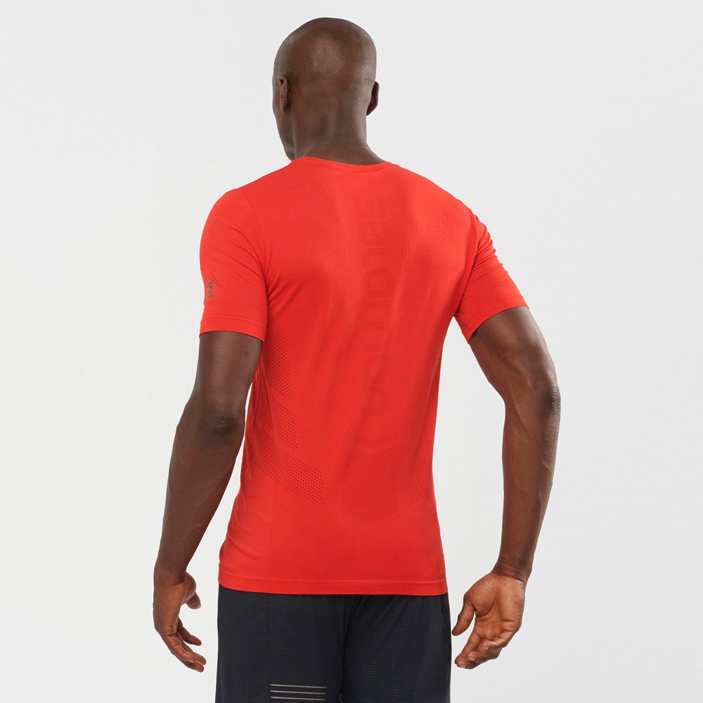 Men's Salomon SENSE SEAMLESS M Short Sleeve T Shirts Orange | DOQKTU-147