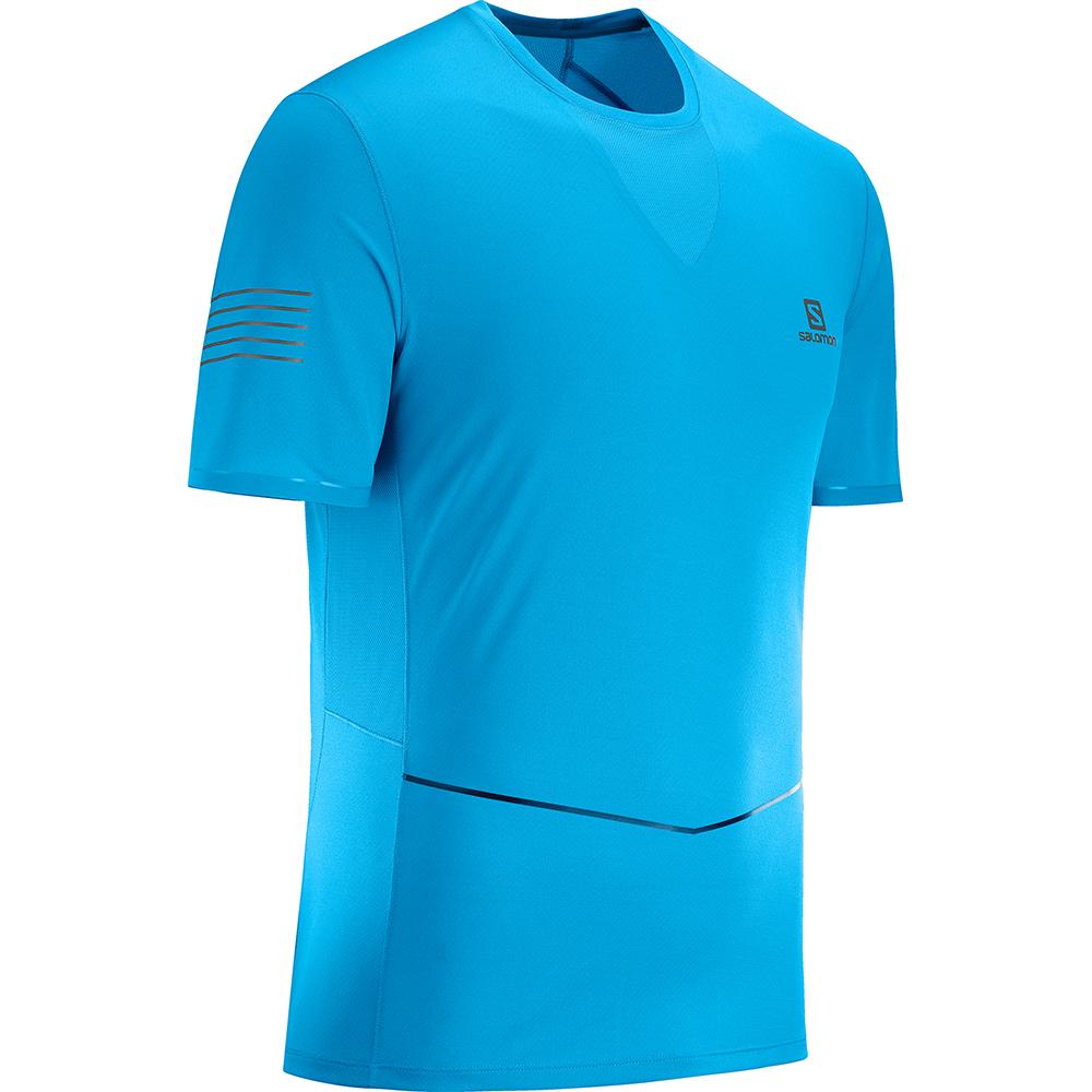 Men's Salomon SENSE ULTRA M T Shirts Blue | ALORQV-284