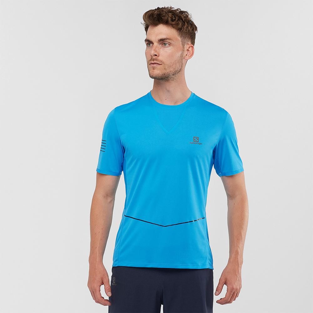 Men's Salomon SENSE ULTRA M T Shirts Blue | ALORQV-284