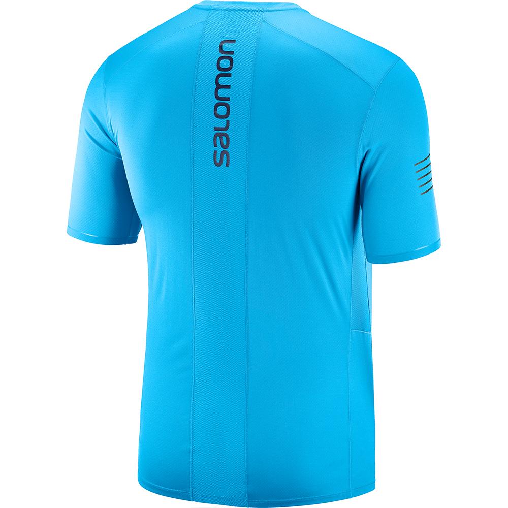 Men's Salomon SENSE ULTRA M T Shirts Blue | ALORQV-284