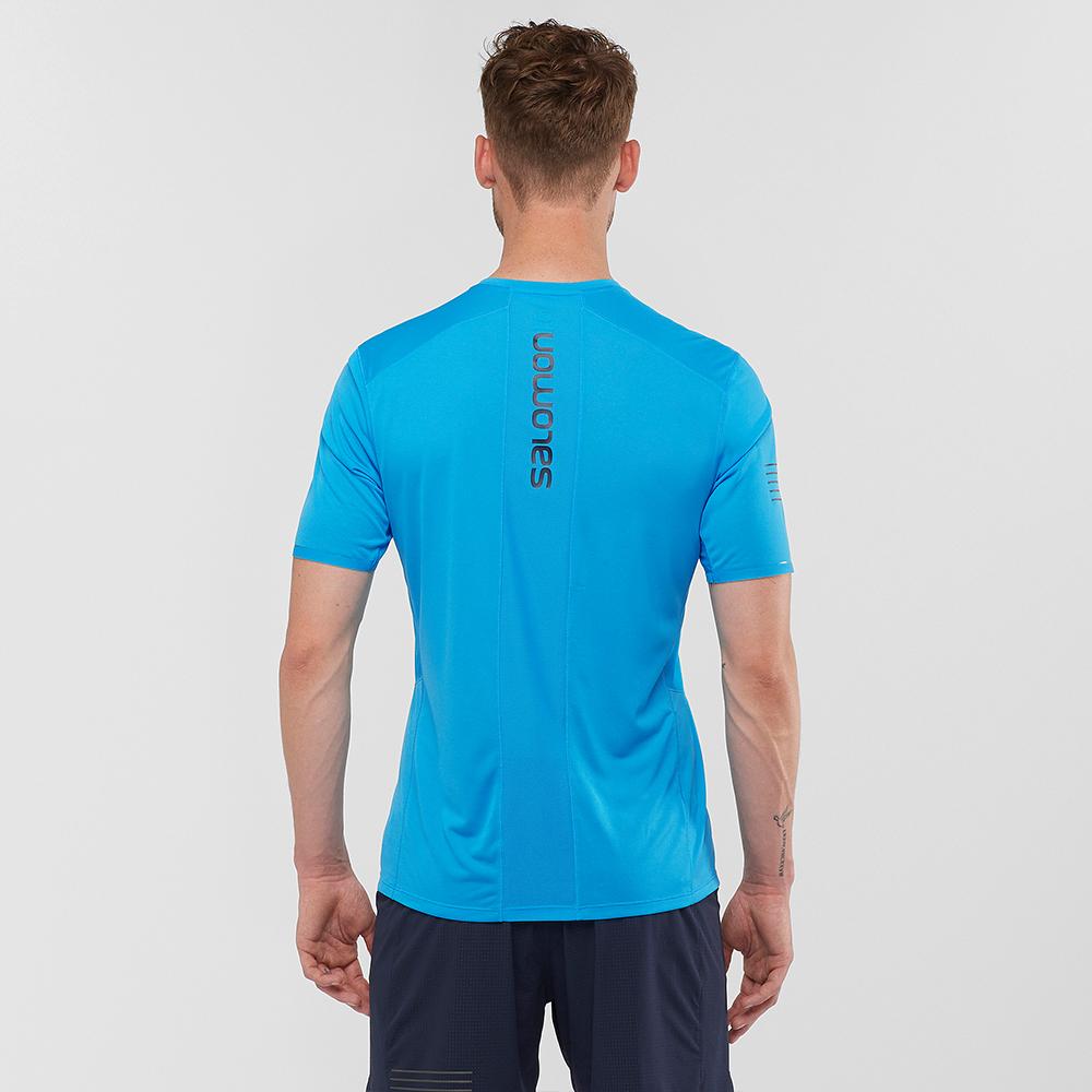 Men's Salomon SENSE ULTRA M T Shirts Blue | ALORQV-284