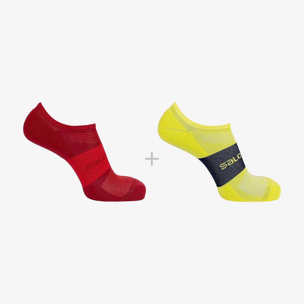 Men's Salomon SONIC 2-PACK Socks Red | WFLSNA-693