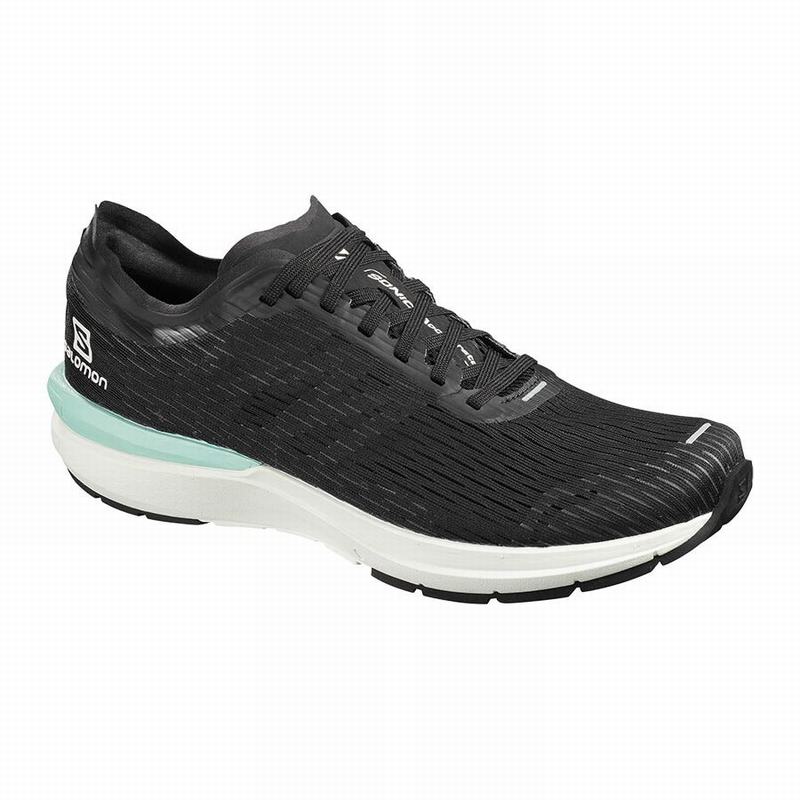 Men\'s Salomon SONIC 3 ACCELERATE Running Shoes Black / White | JXVCUK-690