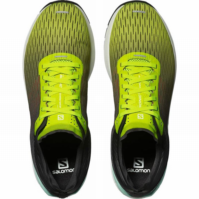 Men's Salomon SONIC 3 ACCELERATE Running Shoes Yellow / White | VZOFNW-934