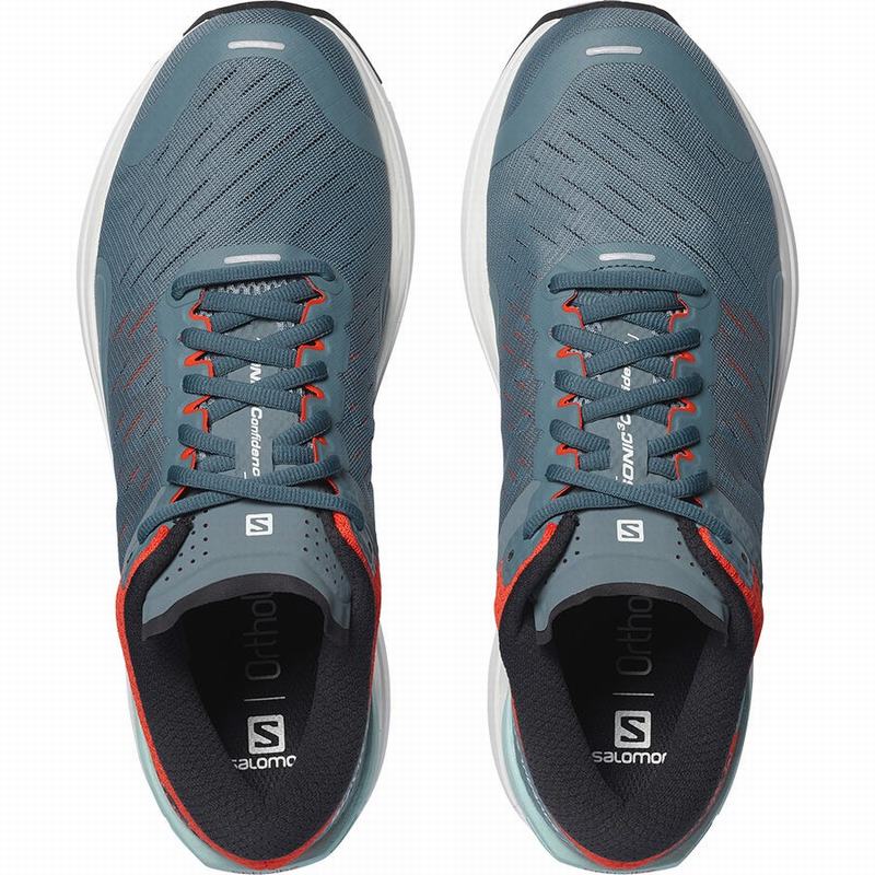 Men's Salomon SONIC 3 CONFIDENCE Running Shoes Dark Blue / Orange | FZLCSD-693