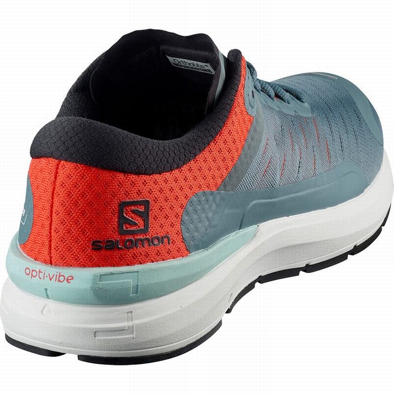 Men's Salomon SONIC 3 CONFIDENCE Running Shoes Dark Blue / Orange | FZLCSD-693