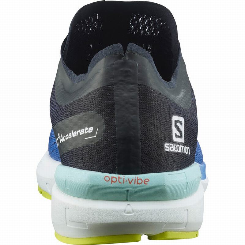 Men's Salomon SONIC 4 ACCELERATE Running Shoes Blue / White | ODLKUZ-413