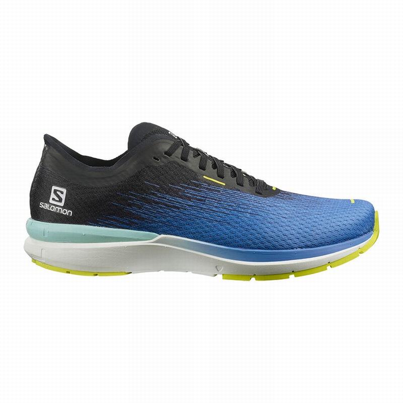 Men\'s Salomon SONIC 4 ACCELERATE Running Shoes Blue / White | ODLKUZ-413
