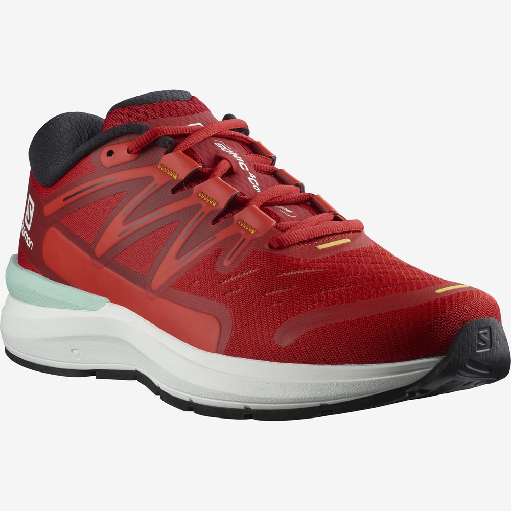 Men's Salomon SONIC 4 CONFIDENCE Road Running Shoes Red | EIRXTN-028