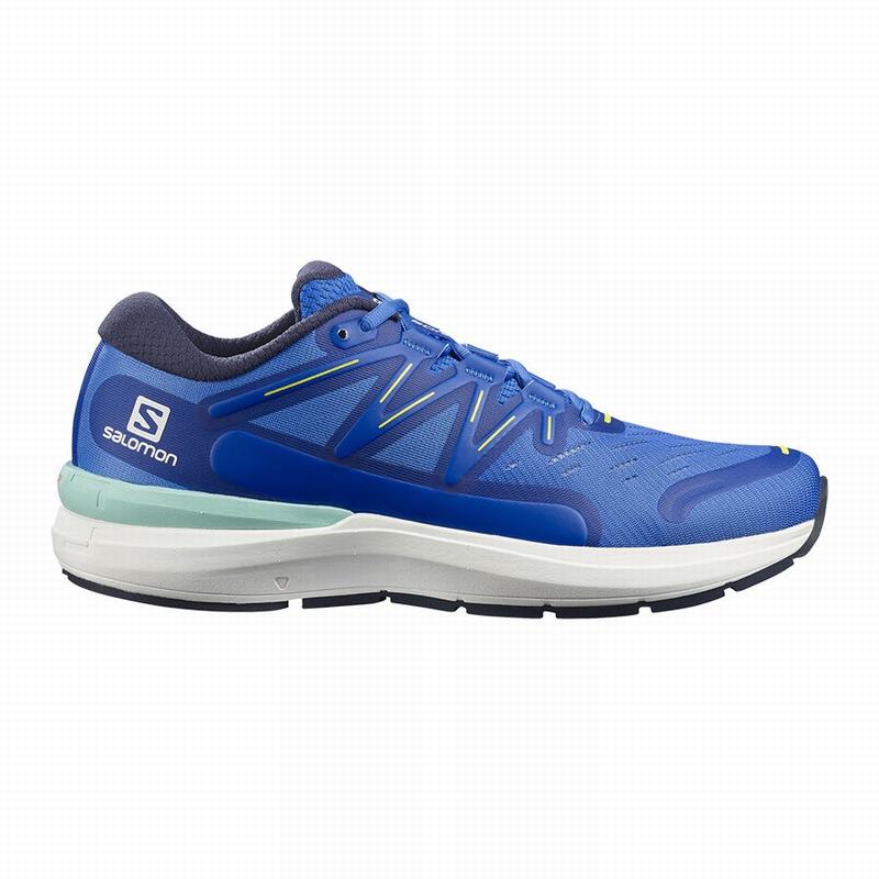 Men\'s Salomon SONIC 4 CONFIDENCE Road Running Shoes Blue / White | EVZMFQ-923