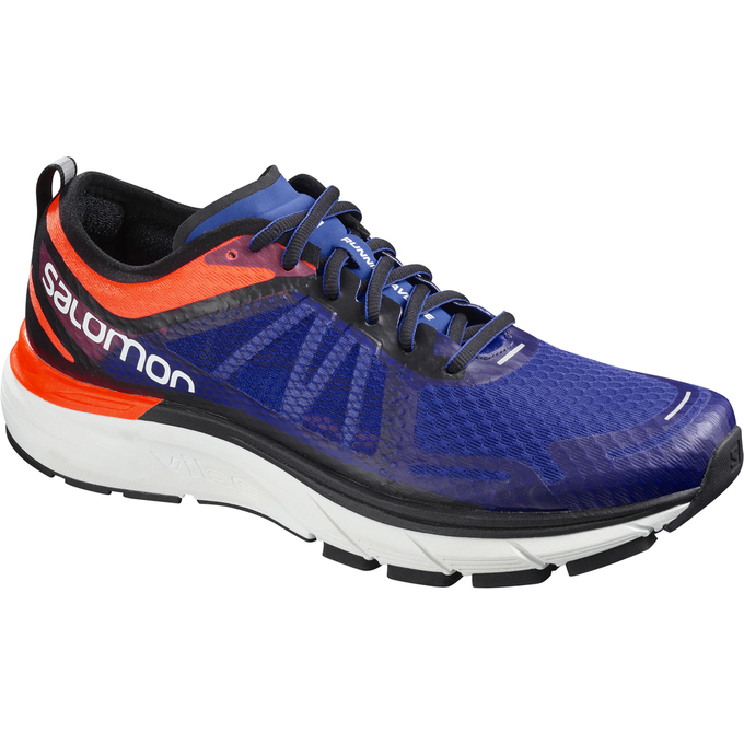 Men\'s Salomon SONIC RA MAX Running Shoes Navy / Black / White | KJZROH-802