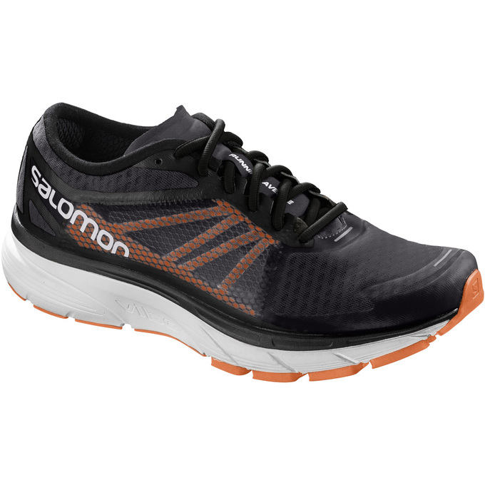 Men\'s Salomon SONIC RA Running Shoes Black / White | TDPCXQ-032