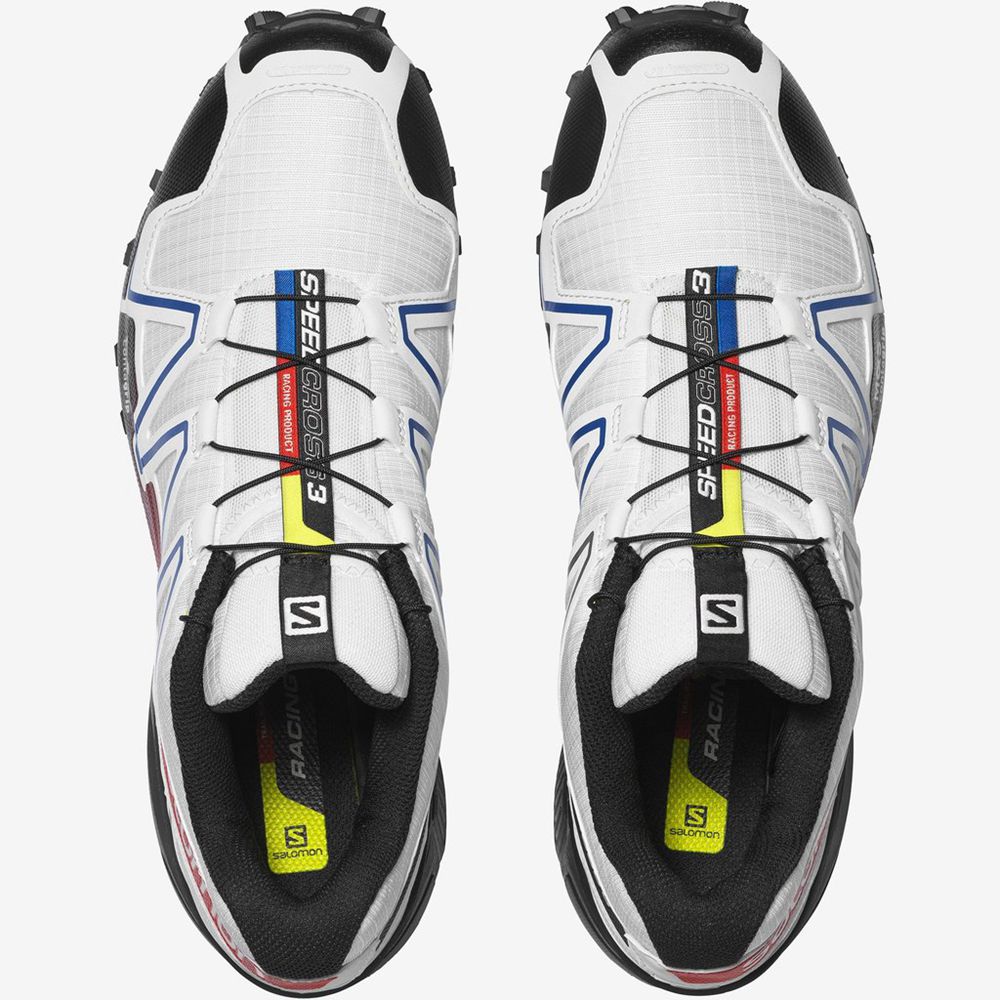 Men's Salomon SPEEDCROSS 3 RACING Sneakers White / Black / Red | TVDHOI-824