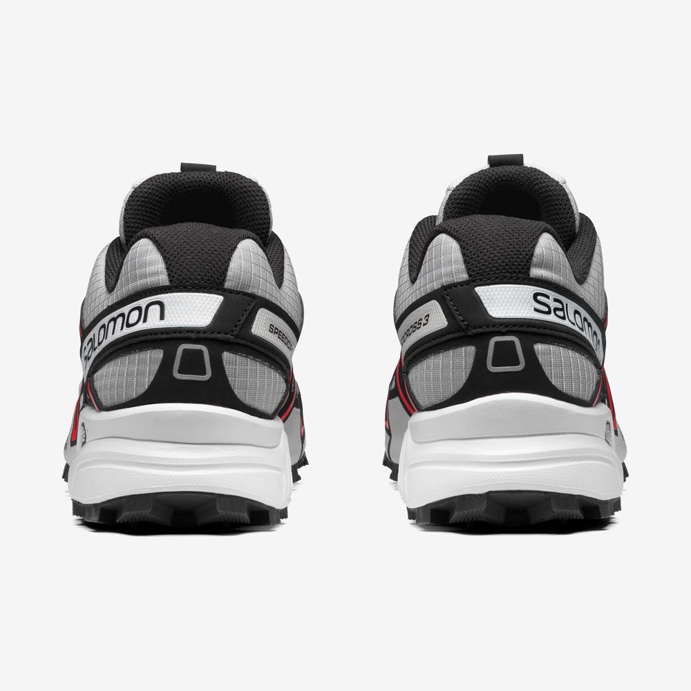 Men's Salomon SPEEDCROSS 3 Sneakers Black / White | AHCFLP-601