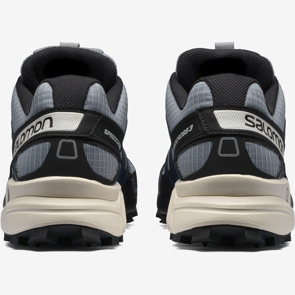 Men's Salomon SPEEDCROSS 3 Sneakers Black / Blue | XJISKD-908