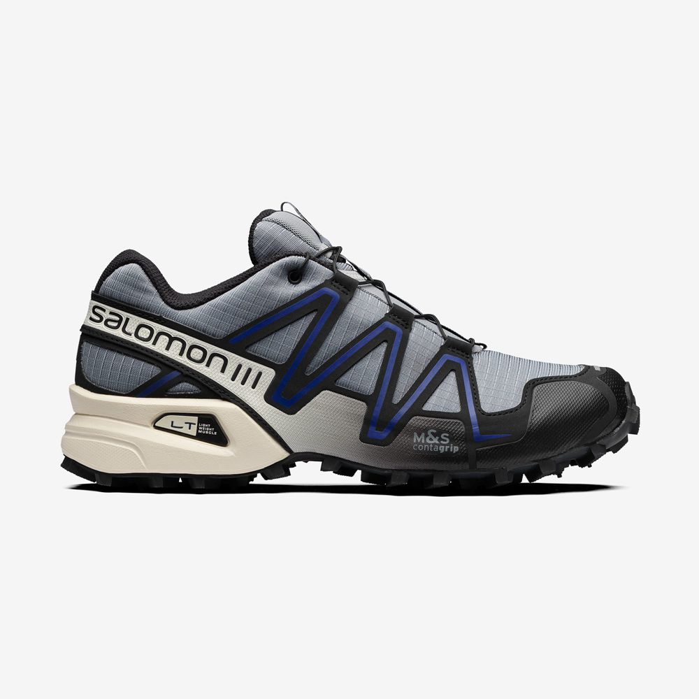 Men\'s Salomon SPEEDCROSS 3 Sneakers Black / Blue | XJISKD-908