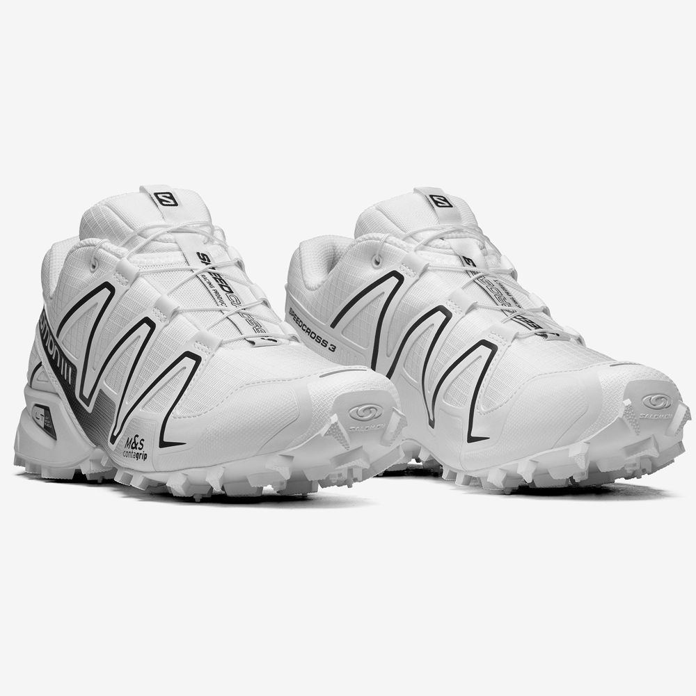 Men's Salomon SPEEDCROSS 3 Sneakers White | VQPZBA-574