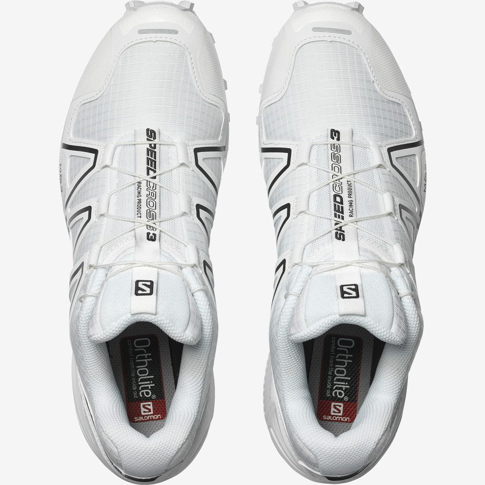Men's Salomon SPEEDCROSS 3 Sneakers White | VQPZBA-574