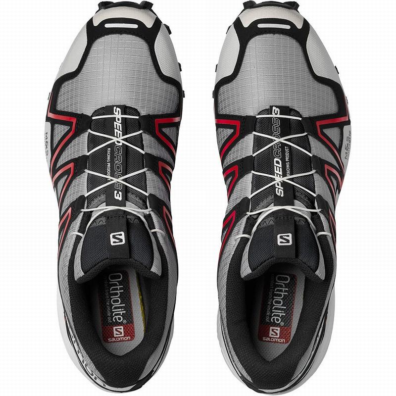 Men's Salomon SPEEDCROSS 3 Trail Running Shoes Grey / Black | NEXWLV-542