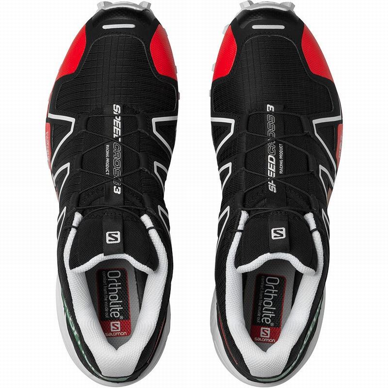 Men's Salomon SPEEDCROSS 3 Trail Running Shoes Black / White | ZFCKIL-831
