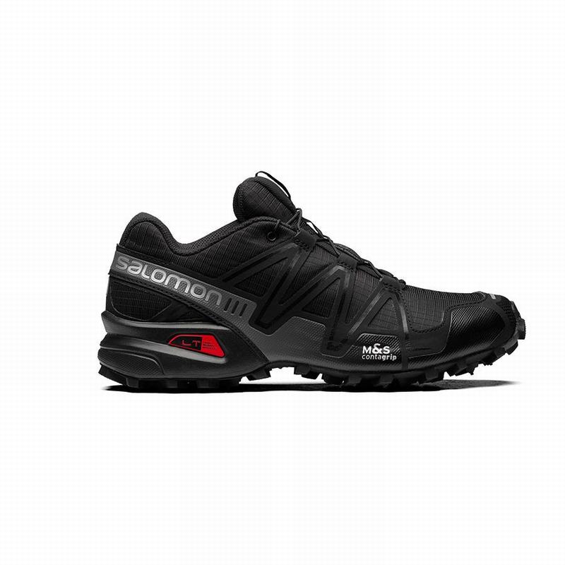 Men\'s Salomon SPEEDCROSS 3 Trail Running Shoes Black | ZYEHNC-237