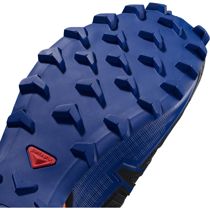Men's Salomon SPEEDCROSS 4 GTX LTD Trail Running Shoes Black / Navy / Orange | ZXOACR-075