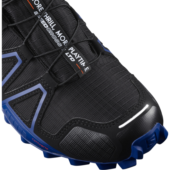 Men's Salomon SPEEDCROSS 4 GTX LTD Trail Running Shoes Black / Navy / Orange | ZXOACR-075