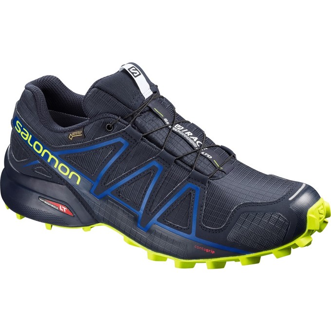 Men\'s Salomon SPEEDCROSS 4 GTX S/RACE LTD Trail Running Shoes Navy | WFBQRM-891
