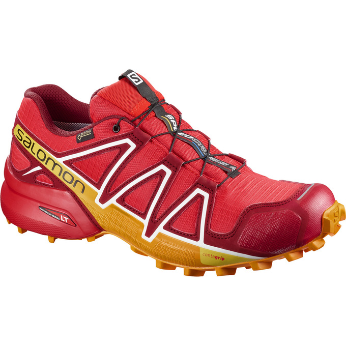 Men\'s Salomon SPEEDCROSS 4 GTX Trail Running Shoes Red | CJGUVT-913