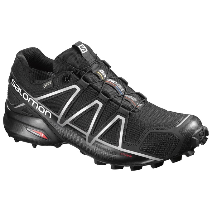 Men\'s Salomon SPEEDCROSS 4 GTX Trail Running Shoes Black | EKIFYL-409