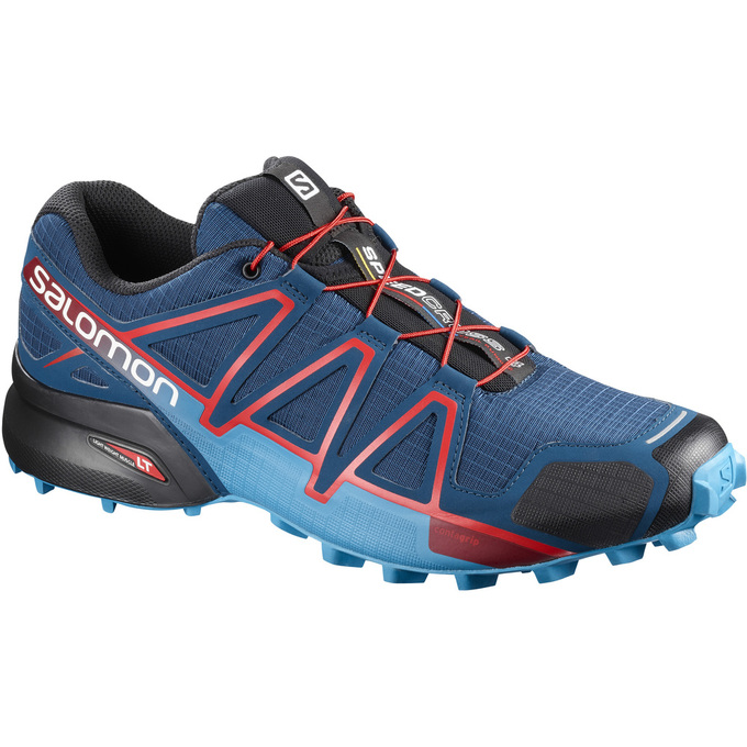 Men\'s Salomon SPEEDCROSS 4 Trail Running Shoes Navy / Black | AEJNOP-386