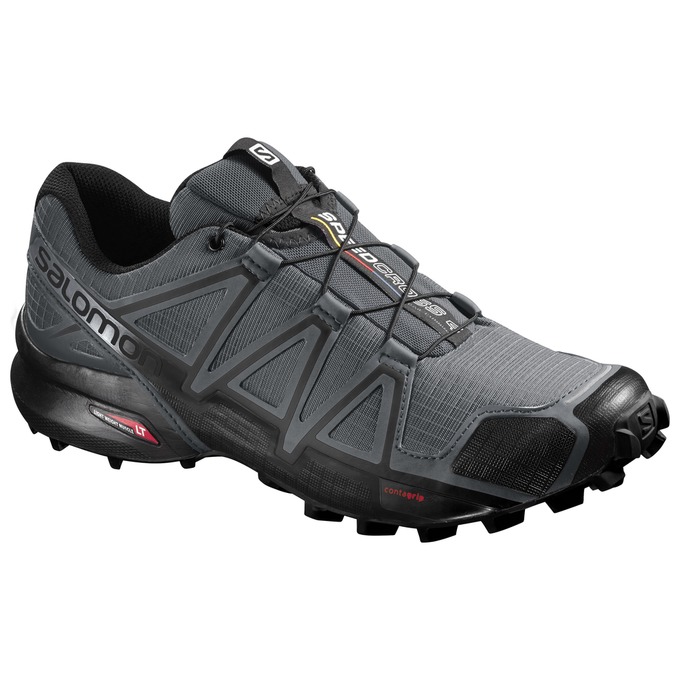 Men\'s Salomon SPEEDCROSS 4 Trail Running Shoes Grey / Black | DNFXIR-437