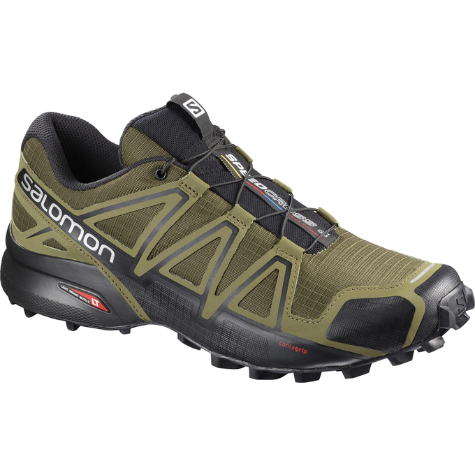 Men\'s Salomon SPEEDCROSS 4 Trail Running Shoes Khaki / Black | ICQEMD-258