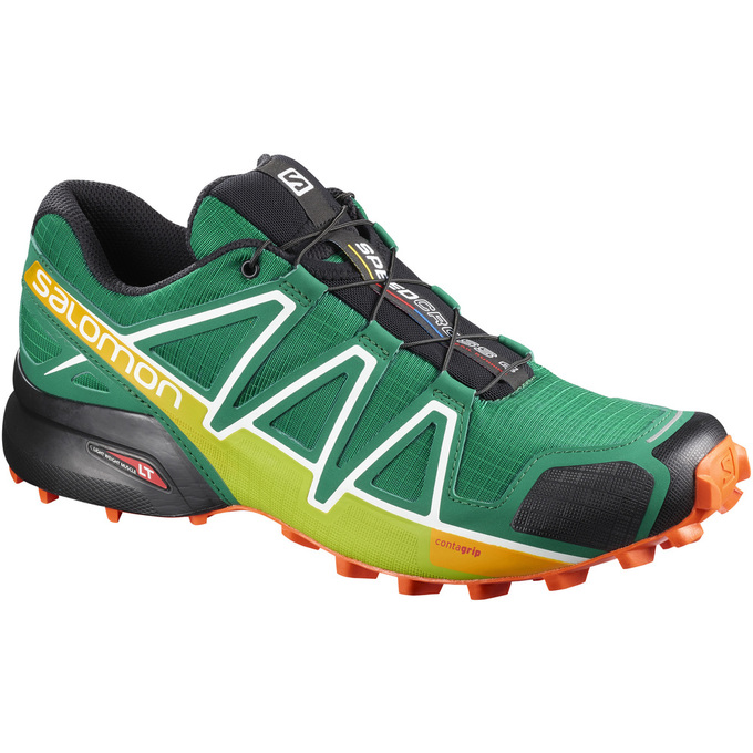 Men\'s Salomon SPEEDCROSS 4 Trail Running Shoes Green | YHQDZF-760