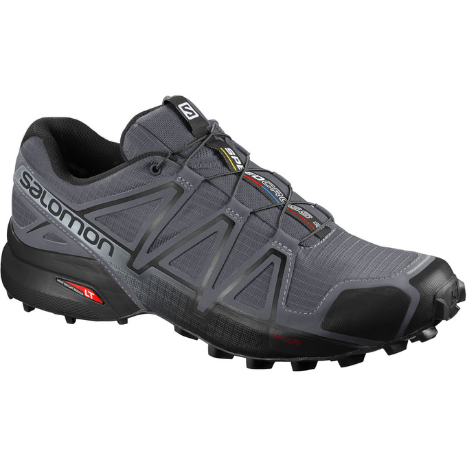 Men\'s Salomon SPEEDCROSS 4 WIDE Trail Running Shoes Grey / Black | PHSIRF-293