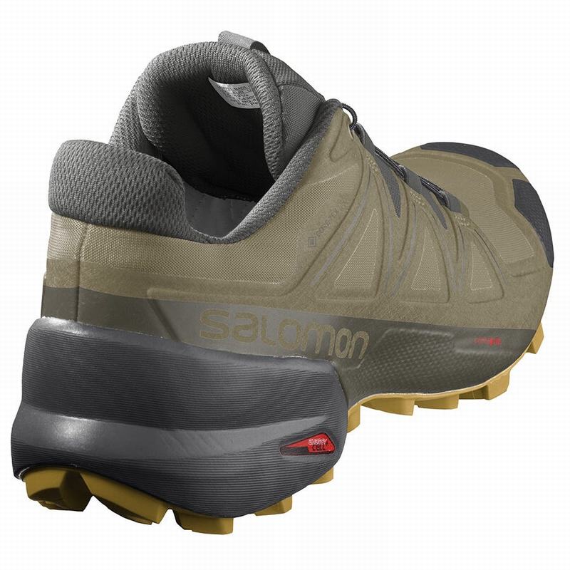 Men's Salomon SPEEDCROSS 5 GORE-TEX Trail Running Shoes Olive | FBJSCA-783