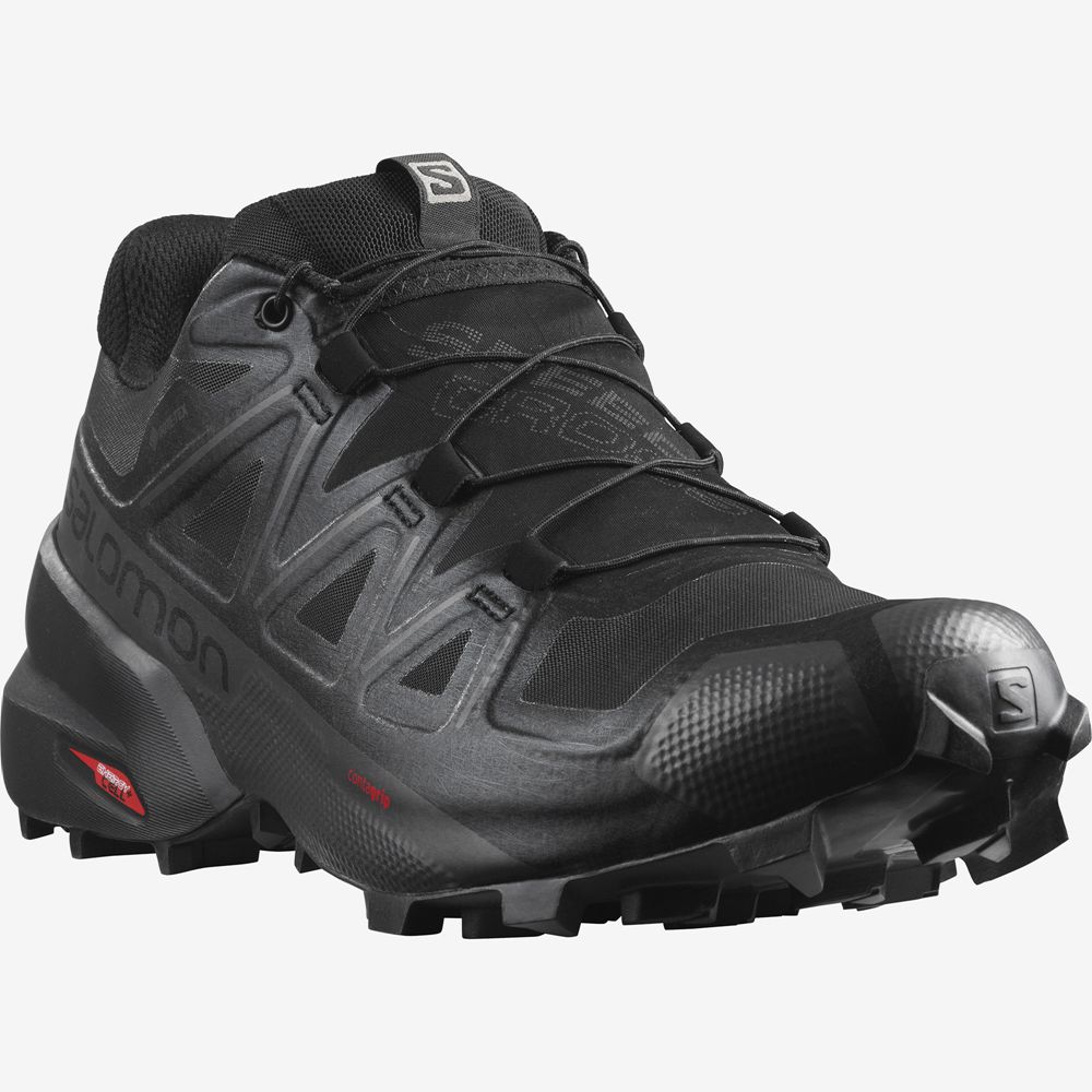 Men's Salomon SPEEDCROSS 5 GORE-TEX Trail Running Shoes Black | KPAXOE-792