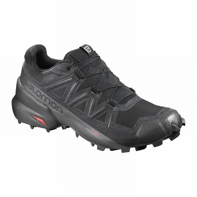 Men\'s Salomon SPEEDCROSS 5 GORE-TEX Trail Running Shoes Black | XMKZWL-065