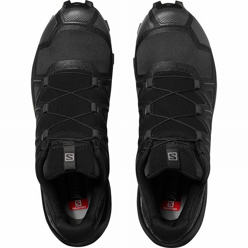 Men's Salomon SPEEDCROSS 5 Trail Running Shoes Black | FDSQEL-540