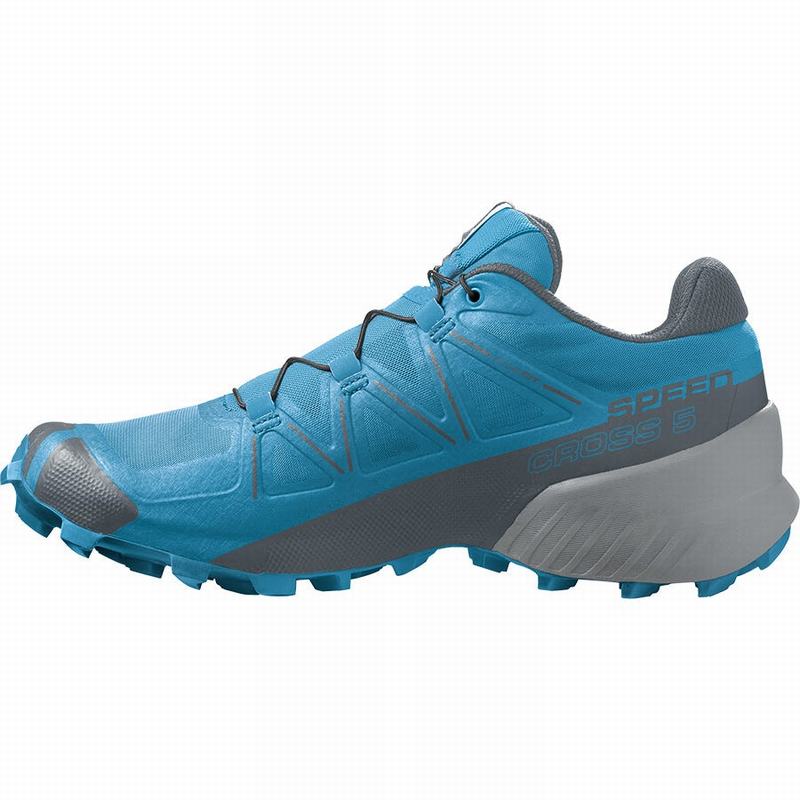 Men's Salomon SPEEDCROSS 5 Trail Running Shoes Blue | HNSMGY-420