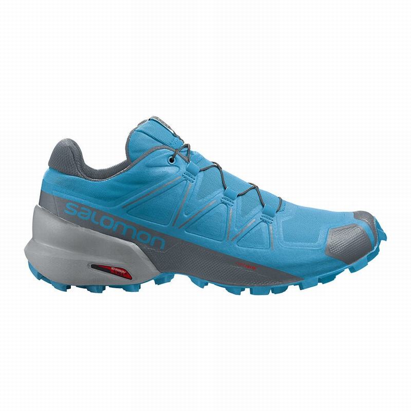 Men\'s Salomon SPEEDCROSS 5 Trail Running Shoes Blue | HNSMGY-420