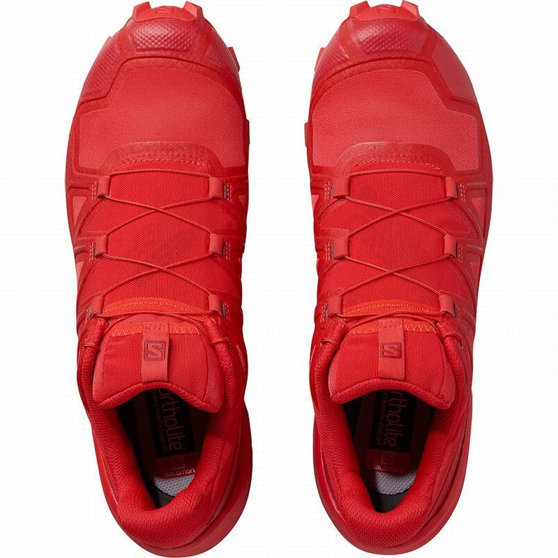 Men's Salomon SPEEDCROSS 5 Trail Running Shoes Red | JXFIKU-152