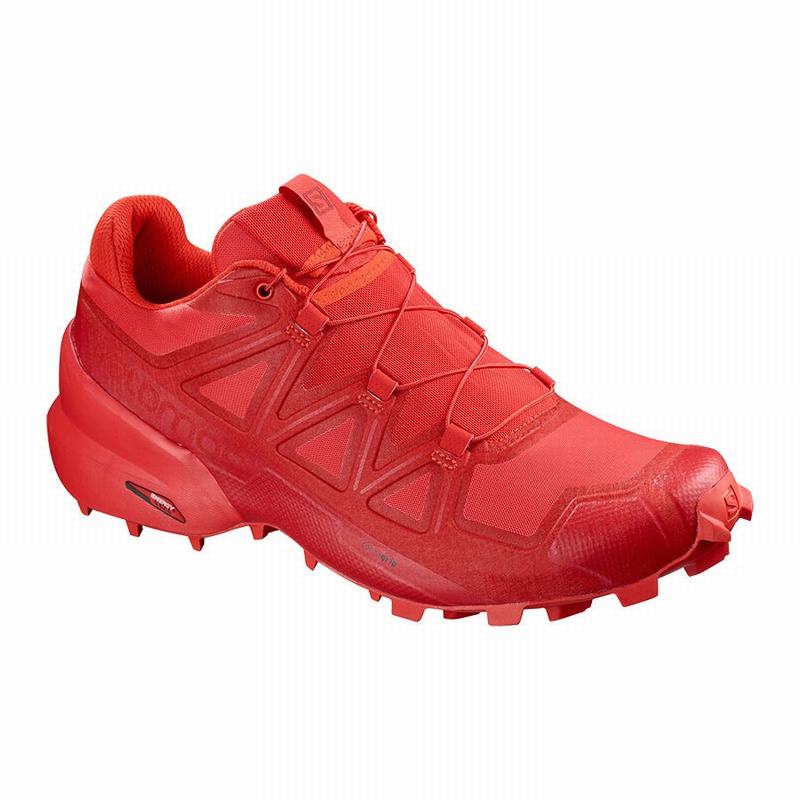 Men\'s Salomon SPEEDCROSS 5 Trail Running Shoes Red | JXFIKU-152