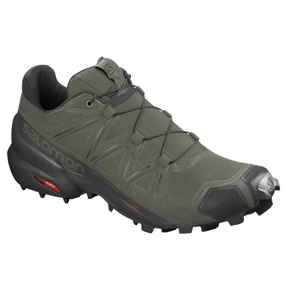 Men's Salomon SPEEDCROSS 5 Trail Running Shoes Olive | KSQZMV-853