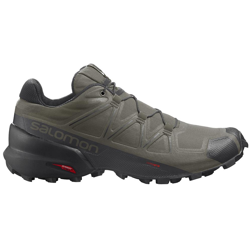 Men\'s Salomon SPEEDCROSS 5 Trail Running Shoes Olive | KSQZMV-853