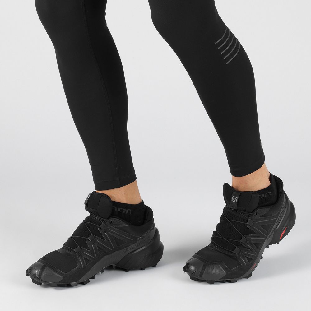 Men's Salomon SPEEDCROSS 5 Trail Running Shoes Black | PQDMHK-312